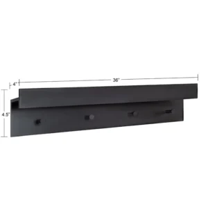 Semila Wooden Wall Shelf 4 Hooks - Image 3