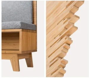Shiny Rock Natural Wood Storage Bench - Image 3