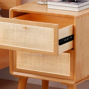 Catello Rattan 2 Drawer Bedroom Table - Image 4