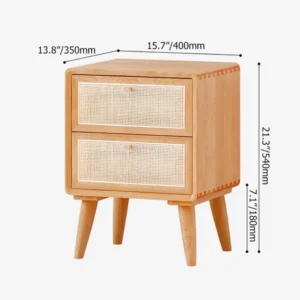 Catello Rattan 2 Drawer Bedroom Table - Image 10
