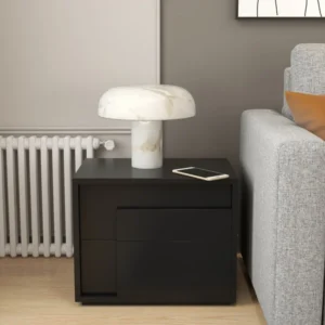 Kay wooden bedroom table with 2 drawers - Image 4