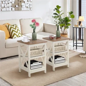 Jacob natural wood side table