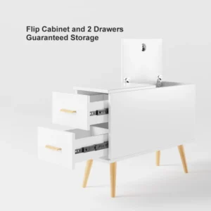 Monimo 2 Drawer Side Table Natural Wood - Image 13