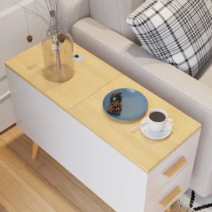 Monimo 2 Drawer Side Table Natural Wood - Image 23