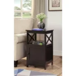 Casablanca natural wood side table shelf