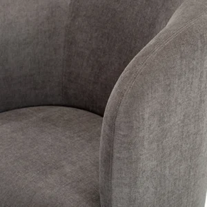 Lamoda upholstered chair in natural wood with a 360-degree rotating base - Image 4