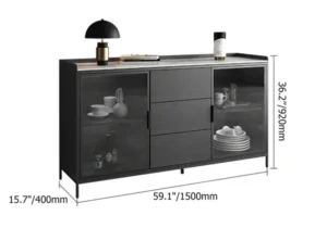 Lacan modern buffet natural wood - Image 13