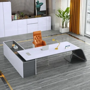 Sarp L letter white desk
