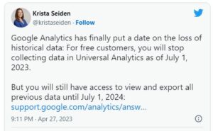 Google sets deadline for getting data out of Universal Analytics