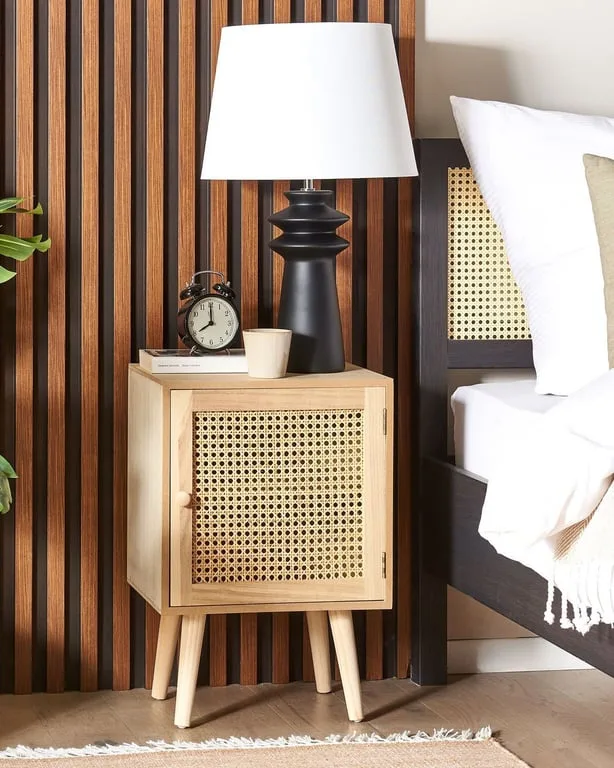Pauline – Rattan Single-Door Bedside Table