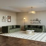 طقم ڤيردي – كنبتين بتصميم عصري من الخشب الطبيعي وأرجل ذهبية أنيقة