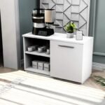Zavero Coffee Corner Cabinet – Compact Design with Open Shelves & Side Door