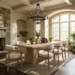 إلڤارا – طقم سفرة | خشب طبيعي مع كراسي مبطنة